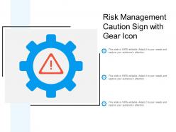 Risk management caution sign with gear icon