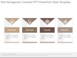 Risk management checklist ppt powerpoint slide templates