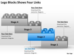 Risk Management Consulting Lego Blocks Shows Four Links Powerpoint