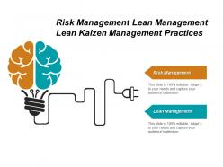 Risk management lean management lean kaizen management practices cpb