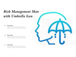 Risk Management Man With Umbrella Icon