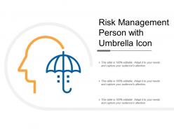 Risk management person with umbrella icon