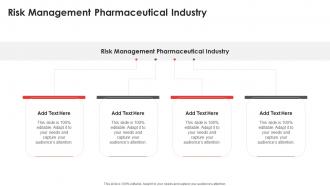 Risk Management Pharmaceutical Industry In Powerpoint And Google Slides Cpb