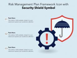 Risk Management Plan Framework Icon With Security Shield Symbol