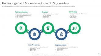 Risk Management Process Introduction In Organisation
