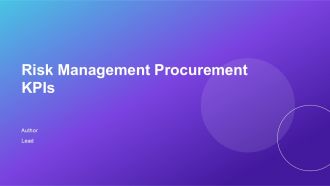 Risk Management Procurement Kpis PPT Example AT