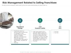 Risk Management Related To Selling Franchisee Strategies Run New Franchisee Business