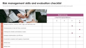 Risk Management Skills And Evaluation Checklist