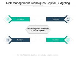 Risk management techniques capital budgeting ppt powerpoint presentation infographic cpb
