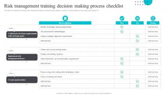 Risk Management Training Decision Making Process Checklist