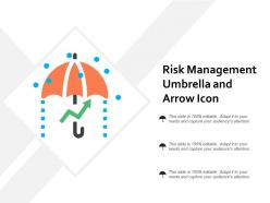 Risk management umbrella and arrow icon