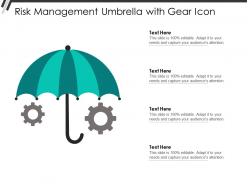 Risk Management Umbrella With Gear Icon