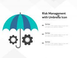 Risk management with umbrella icon
