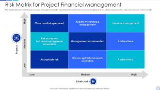Risk matrix for project financial management