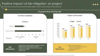 Risk Mitigation And Management Plan Positive Impact Of Risk Mitigation On Project