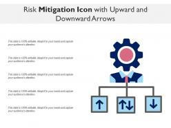 Risk mitigation icon with upward and downward arrows