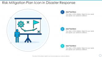 Risk mitigation plan icon in disaster response