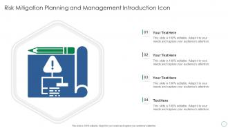 Risk Mitigation Planning And Management Introduction Icon