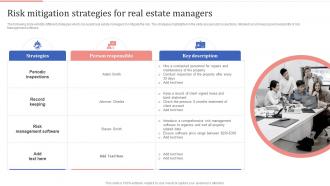 Risk Mitigation Strategies For Real Estate Managers Optimizing Process Improvement