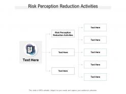 Risk perception reduction activities ppt powerpoint presentation icon smartart cpb