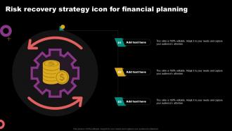Risk Recovery Strategy Icon For Financial Planning