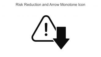 Risk Reduction And Arrow Monotone Icon In Powerpoint Pptx Png And Editable Eps Format