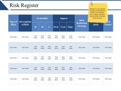 Risk register powerpoint slide show