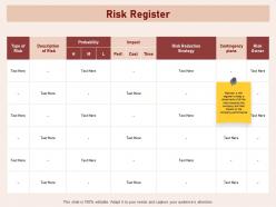 Risk Register Risks Faced Close Track Ppt Powerpoint Presentation Slideshow