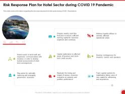 Risk Response Plan For Hotel Sector During COVID 19 Pandemic Ppt Powerpoint Presentation Outline