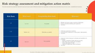 Risk Strategy Assessment And Mitigation Action Matrix