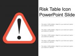 Risk table icon powerpoint slide