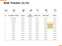 Risk tracker risk response h173 ppt powerpoint presentation show inspiration