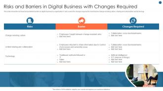 Risks And Barriers In Digital Business With Changes Required