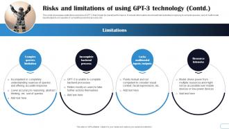 Risks And Limitations Of Using GPT3 Technology GPT3 Explained A Comprehensive Guide ChatGPT SS V Analytical Appealing