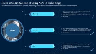 Risks And Limitations Of Using GPT 3 Technology What Is GPT 3 Everything You Need ChatGPT SS
