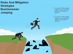 Risks and mitigation strategies businessman jumping powerpoint images