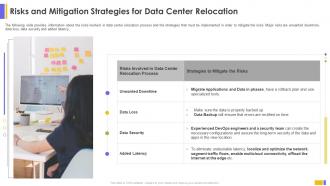 Risks And Mitigation Strategies Data Center Relocation For IT Systems