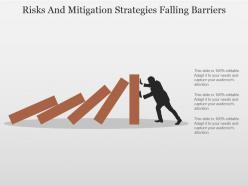 Risks and mitigation strategies falling barriers powerpoint slide clipart