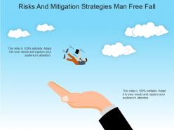 Risks and mitigation strategies man free fall powerpoint slide information