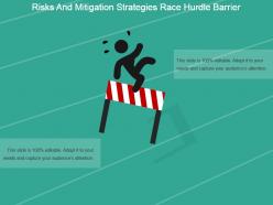 Risks and mitigation strategies race hurdle barrier powerpoint slides