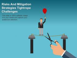 Risks and mitigation strategies tightrope challenges powerpoint templates