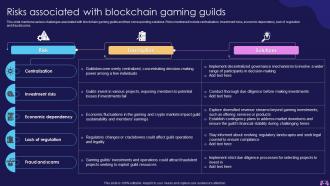 Risks Associated With Blockchain Gaming Introduction To Blockchain Enabled Gaming BCT SS