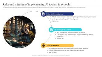 Risks Of Implementing Ai System In Schools Ai In Education Transforming Teaching And Learning AI SS