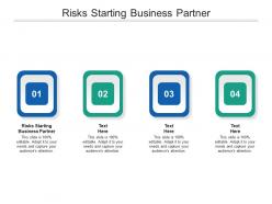 Risks starting business partner ppt powerpoint presentation gallery summary cpb
