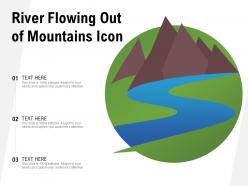 River flowing out of mountains icon