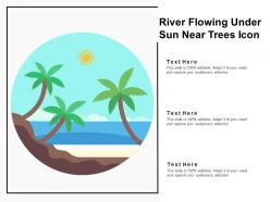 River Flowing Under Sun Near Trees Icon
