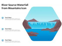 River source waterfall from mountains icon