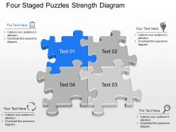 Rj four staged puzzles strength diagram powerpoint template