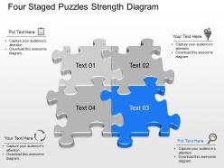 Rj four staged puzzles strength diagram powerpoint template