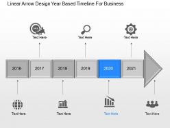 Rk linear arrow design year based timeline for business powerpoint template